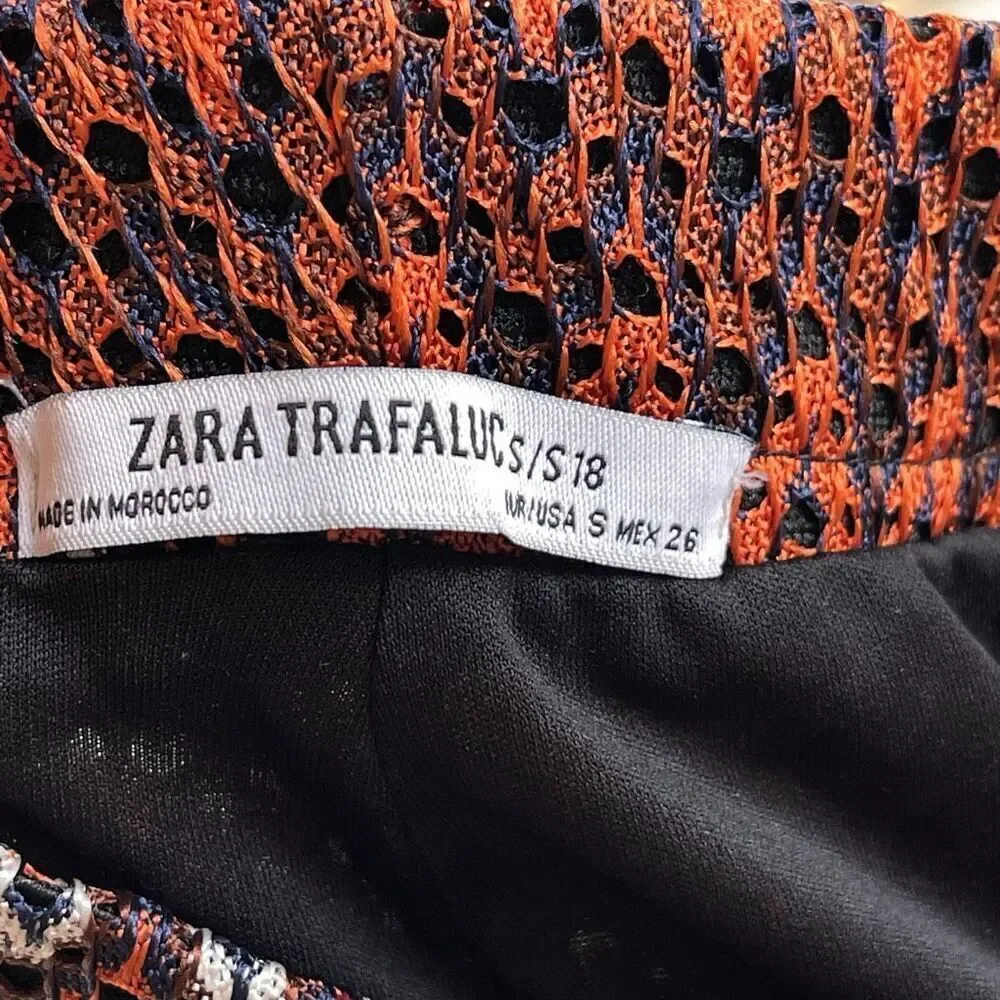 ZARA Trafaluc Zig Zag Chevron Open Knit Wide Leg Pants - Small